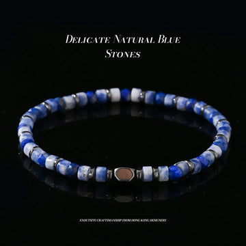 For all genders-Delicate Natural Blue Stones-Handmade