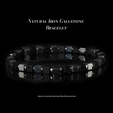 Men's bracelets-Natural Iron Gallstone Bracelet-Handmade