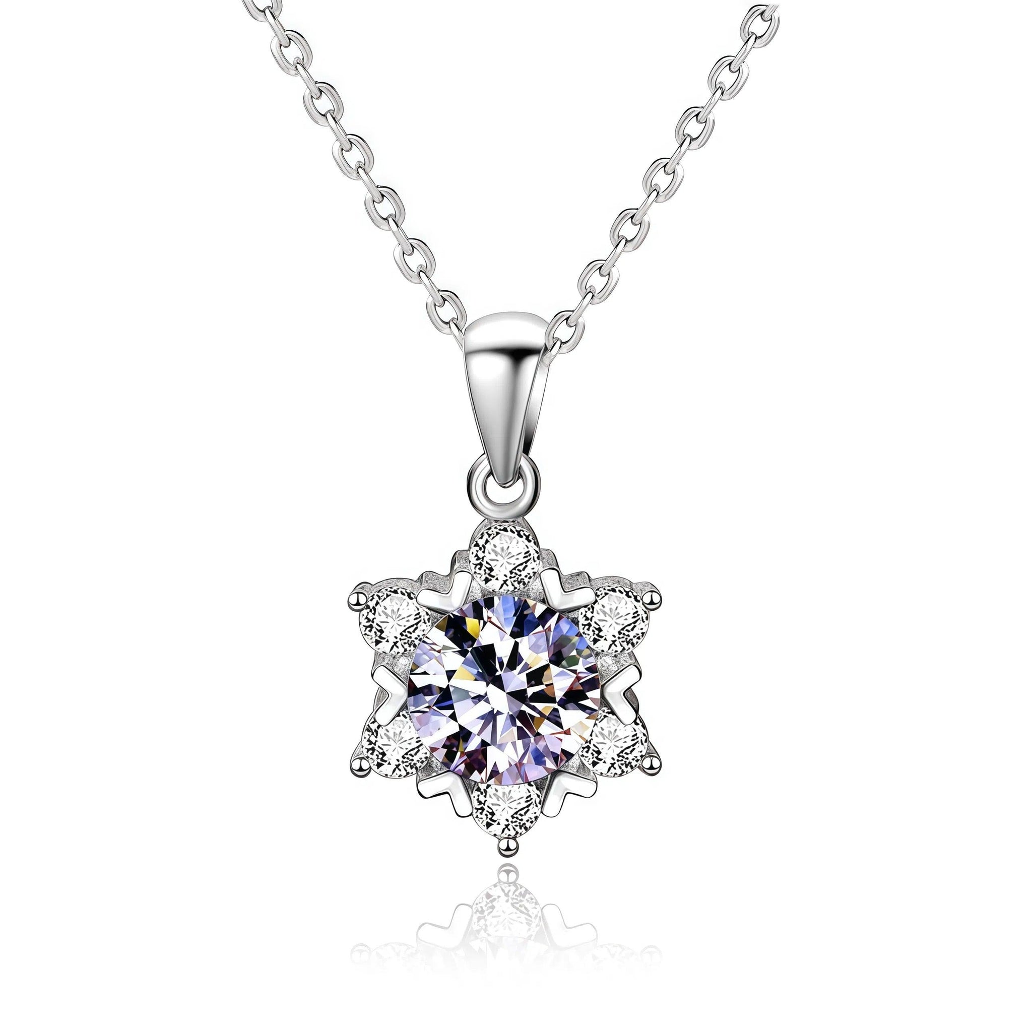 Moissanite Necklace-Eternal Snowflake Necklaces