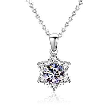 Moissanite Necklace-Eternal Snowflake Necklaces