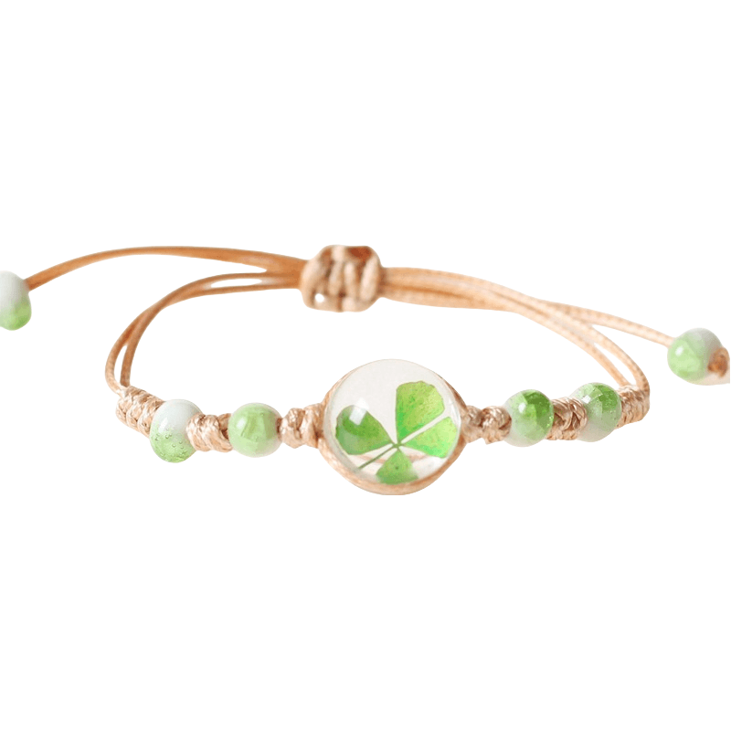 Four Leaf Clover Braided Bracelet