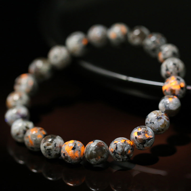 A volcanic stone bead string