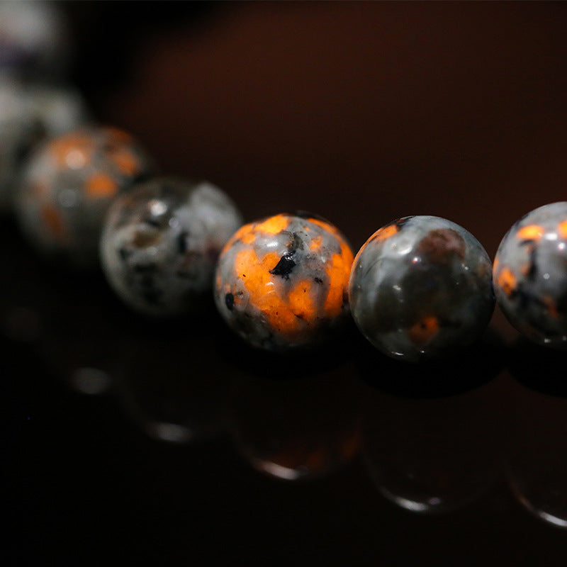 A volcanic stone bead string