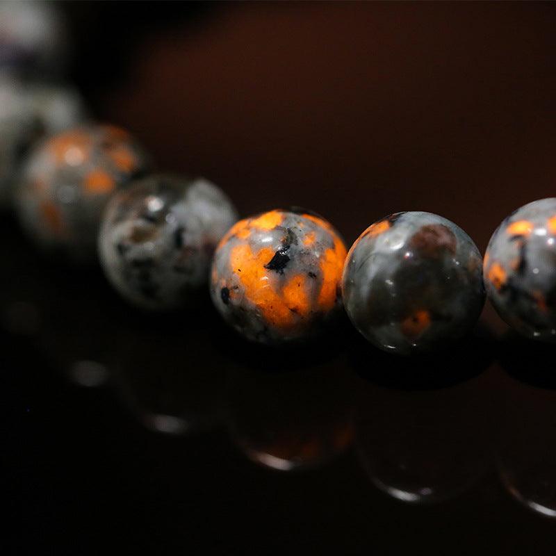 A volcanic stone bead string