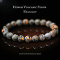 A volcanic stone bead string