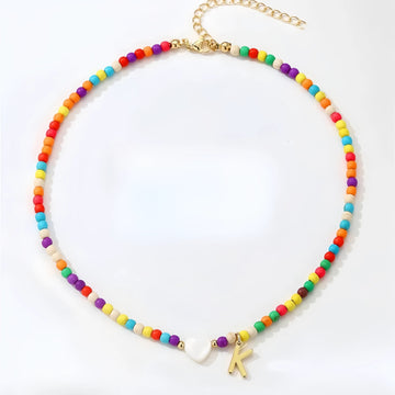 Iridescent Alphabet Charm necklace