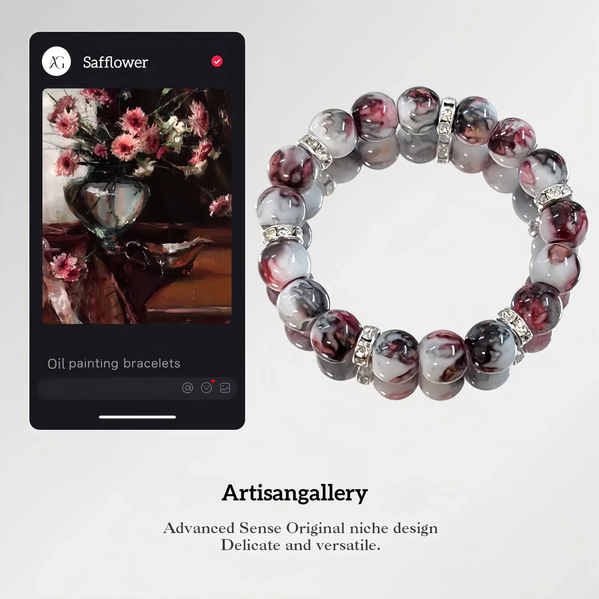 Art Bracelet-safflower bracelets-pastel